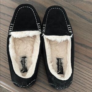 Koolaburra Black Suede Moccasin Slippers